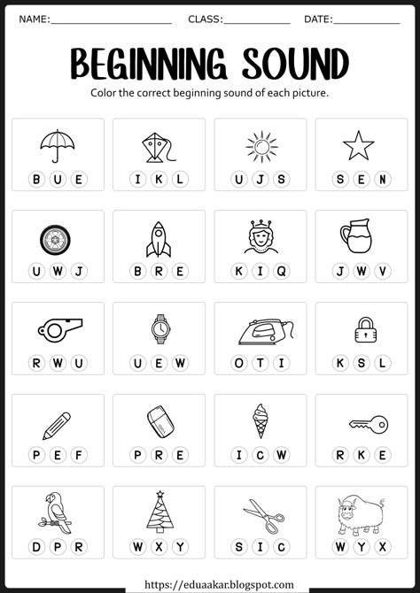 Beginning And Ending Sounds Worksheets, Worksheet For Phonic Sounds, Missing Beginning Sound Worksheet, Sound Out Words Kindergarten, At Sound Worksheet, Begining Sound Phonics Worksheets, Learning Sounds Of Letters Activities, Letter Sound Recognition Worksheets, Beggining Sounds Worksheets Free