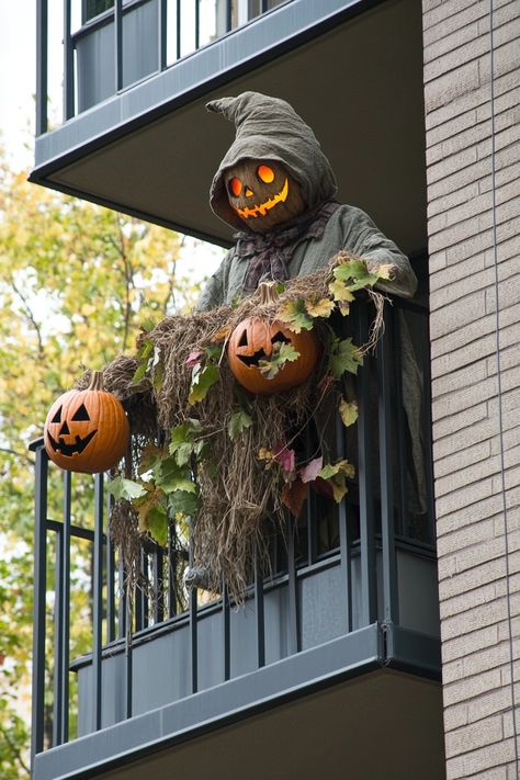 10 Best Halloween Decorations for Apartment Balcony Halloween Balcony Decor, Halloween Patio Decor, Decorations For Apartment, Eerie Lighting, Best Halloween Decorations, Pumpkin Lanterns, Halloween Patio, Halloween Outside, Casa Halloween