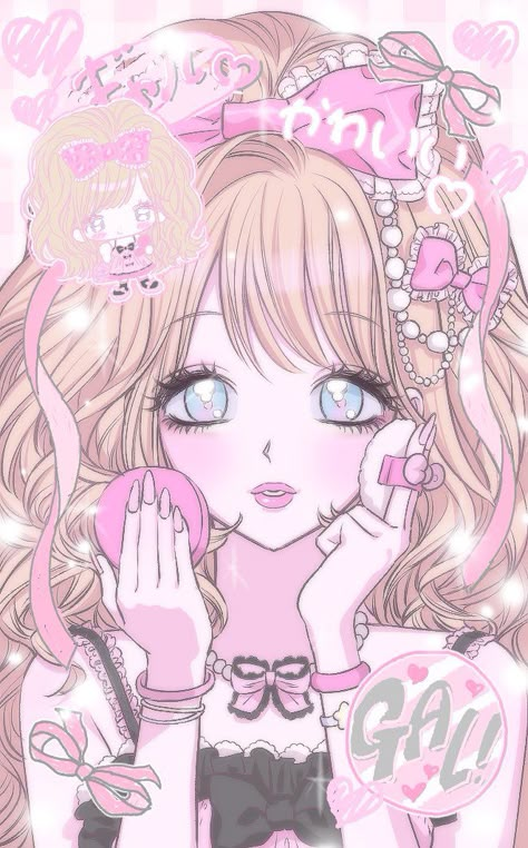 gyaru himegyaru kogyaru gal jfashion art oc original character ギャル Indie Art, Pretty Drawings, Cute Art Styles, Kawaii Art, Funky Art, An Anime, Cartoon Art Styles, Pretty Art, Pink Hair