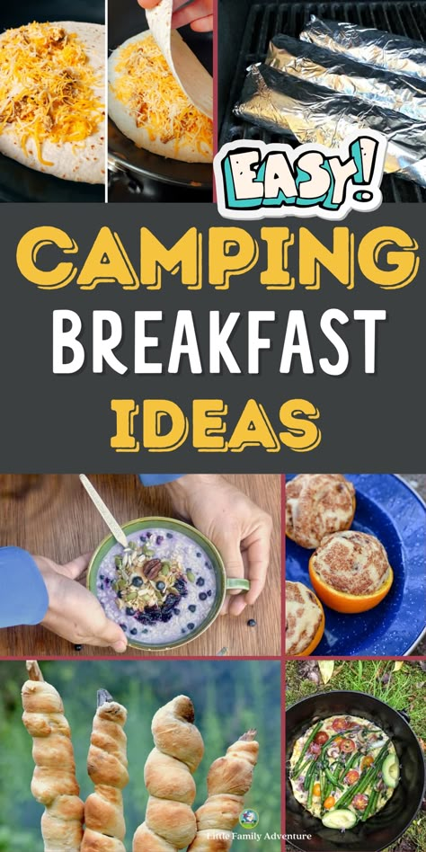 Easy Camping Meals Breakfast, Cabin Food Weekend, Camping Breakfast Recipes, Camping Breakfasts, Camp Breakfast, Camping Breakfast Ideas, Camping Recipes Breakfast, Easy Camping Breakfast, Breakfast Snap