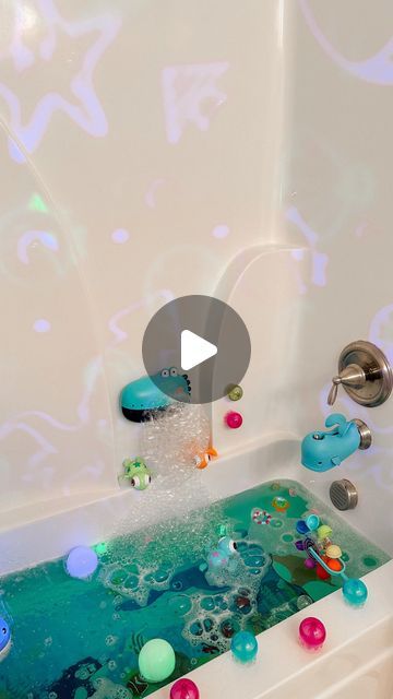 Karina Alyza on Instagram: "Under the sea themed bath 2.0 😅🩵🐳🫧🛁

Love making these fun baths for my boys.🩵

Comment “BATH” and I will DM you a link for these ✨" Bath Themes For Kids, Fun Bathtub Ideas For Kids, Kids Bath Time Ideas, Under The Sea Bathroom Ideas Kids, Under The Sea Theme Bedroom, Themed Baths For Kids, Sensory Bath Ideas, Bathtime Fun For Kids, Fun Bath Ideas