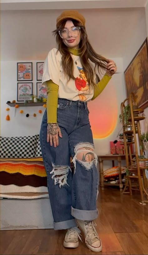 Midsize Fashion Concert, Gen Z Autumn Outfits, Style Ideas Plus Size, Modern Librarian Style, Alternative Brunch Outfit, Tumblr Fashion Aesthetic, Punky Outfit For Women, Gen X Fashion New Outfits, 90s Fall Fashion Street Style