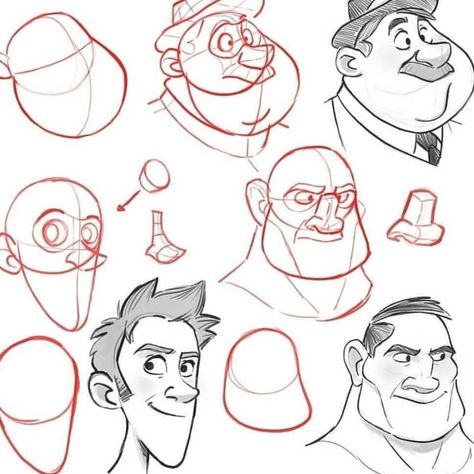 Cartoon Heads, Disney Style Drawing, Beard Cartoon, Mitch Leeuwe, رسم كاريكاتير, Regnul Animal, Character Design Cartoon, Drawing Cartoon Faces, Cartoon Style Drawing