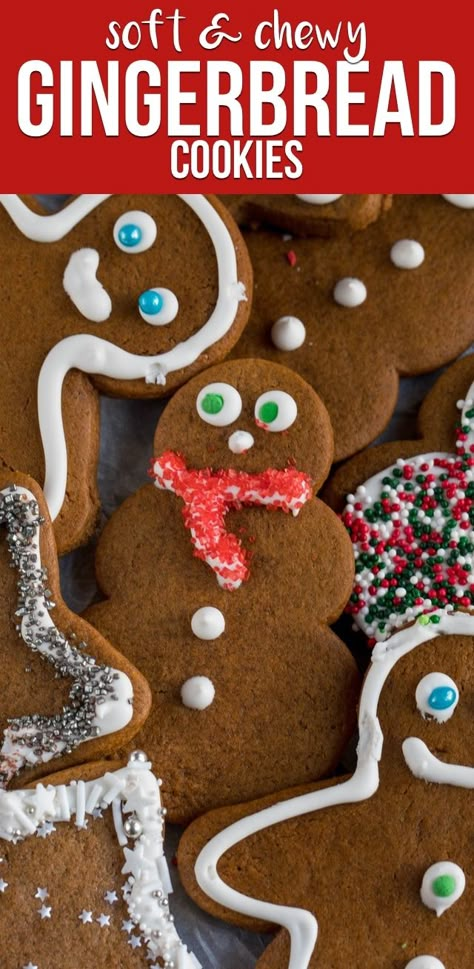 The BEST Gingerbread Cookie Recipe is this one!! It's soft and chewy and makes the perfect cutout gingerbread cookies with an easy royal icing. via @crazyforcrust Vermont Recipes, Best Gingerbread Cookie Recipe, Easy Royal Icing, Easy Gingerbread Cookies, Gingerbread Cookie Recipe, Best Gingerbread Cookies, Soft Gingerbread, Chewy Gingerbread Cookies, Cut Out Cookie Recipe