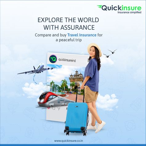 Explore the World with Peace of Mind ✈️✨ Going on a new adventure? Don't forget to secure your journey with travel insurance for a worry-free trip! 🌍💼 Visit us at https://quickinsure.co.in/travel-insurance to compare and find the perfect travel insurance plan that suits your needs and budget. ✅💪 ✈️🌍 #TravelWithPeaceOfMind #TravelInsurance #BestTravelInsurance #Flight #Travels Travel Insurance Creative Ads, Travel Insurance Ads, Photoshop Eyes, Posters Layout, Cartoon Pic, Insurance Ads, Best Travel Insurance, Travel Creative, True Vine