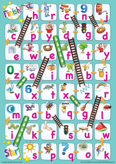 Lowercase Alphabet Chutes & Ladders Game | Super Simple Phonics Games Kindergarten, Alphabet Games For Kindergarten, Learning Kindergarten, Free Flashcards, Ladders Game, Fun Learning Games, Alphabet Board, Game Watch, Alphabet Kindergarten