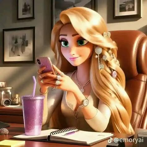 Rapunzel Modern, Modern Disney Princess, Emo Disney, Princess Artwork, Disney Swag, Goth Disney, Alternative Disney Princesses, Modern Disney Characters, Disney Character Art