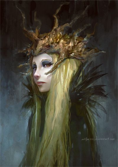 If Alva had become queen of Mallum - maybe she has nightmares of this, of being trapped inside a future she didn't choose. Description from pinterest.com. I searched for this on bing.com/images Arte Fantasy, 판타지 아트, Fantasy Inspiration, Dark Souls, Character Portraits, Tolkien, Fantasy Creatures, Dark Fantasy, Loki