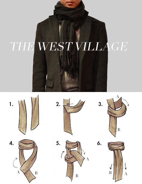 westvillagetwicearoundascot_diagram_full_new Simpul Dasi, Tie A Scarf, Clothing Tips, Scarf Knots, Mode Tips, Moustaches, Scarf Tying, How To Wear Scarves, Winter Wear