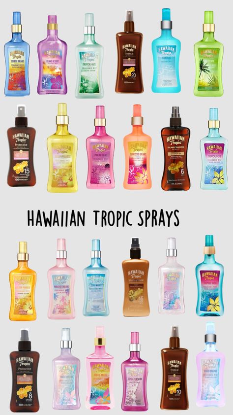 Hawaiian Tropic sprays #hawaiiantropic #hawaiiantropics Tanning Routine, Beach Room Decor, Hawaiian Tropic, Fragrance Lotion, Shower Skin Care, Body Smells, Pretty Skin Care, Skin Care Items, Body Care Routine