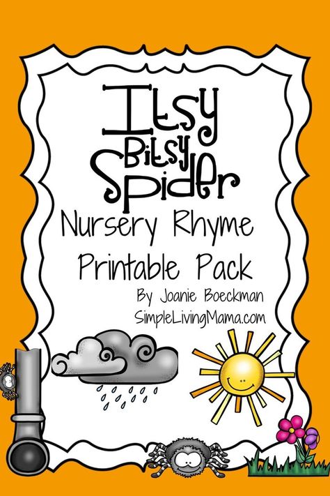 These adorable Itsy Bitsy Spider nursery rhyme printables are great for kids in preschool or kindergarten. Spider Activities For Preschool, Itsy Bitsy Spider Craft, Spider Math Activities, Itsy Bitsy Spider Activities, Nursery Rhyme Activities, Spider Printable, Rhyme Activities, The Itsy Bitsy Spider, Spider Activities