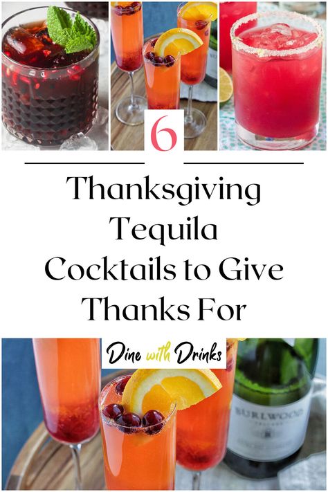 Collage of 4 thanksgiving tequila cocktails. Tequilla Cocktails, Fall Mixed Drinks, Holiday Cocktails Thanksgiving, Best Tequila Drinks, Thanksgiving Recipes Drinks, Tequila Mixed Drinks, Cocktail Recipes Tequila, Thanksgiving Punch, Tequila Cocktail Recipes