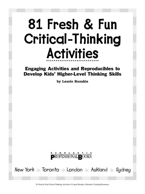 Critical Thinking Skills Activities, Recovery Activities, English Classes For Kids, Thinking Classroom, Kids Critical Thinking, Creative Thinking Activities, Gifted Classroom, Word Puzzles For Kids, Artist Date