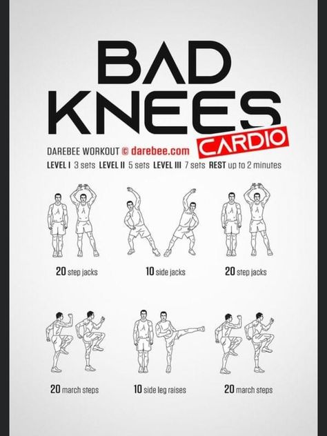 Darebee Workout, Bad Knee Workout, Knee Strengthening Exercises, Bad Knees, Workout Cardio, Knee Exercises, At Home Workout Plan, Gym Workout Tips, Flexibility Workout