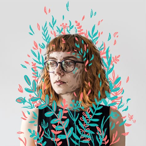 Ознакомьтесь с этим проектом @Behance: «spring selfportrait» https://www.behance.net/gallery/50655485/spring-selfportrait Inktober Challenge, 타이포그래피 포스터 디자인, Doodle On Photo, Tableau Art, Arte Inspo, Photography Illustration, Foto Art, Draw On Photos, Year 2