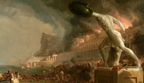 When Was the Fall of Ancient Rome? The Course Of Empire, Ancient Rome History, Rome Painting, Roman Painting, King Of Italy, Rome History, Rome Art, Hudson River School, Rome Antique