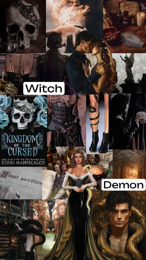 Kingdom of the cursed - Kerri Maniscalco #kingdomofthecursed #kerrimaniscalco #kingdomofthewicked #wrath #witch #demon #kingofsin #emiliadicarlo #bookaesthetic #romantasy #enemiestolovers #fury Kingdom Of The Cursed, Witch Demon, Kerri Maniscalco, Wicked Book, Kingdom Of The Wicked, James Patterson, Dark Romance Books, Book Stuff, Book Characters