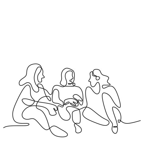 Friendship One Line Drawing, Friends Line Drawing, Line Art Friendship, Friends Art Drawing, Friendship Animation, Friends Line Art, People Line Art, Friendship Sketches, Line Art People