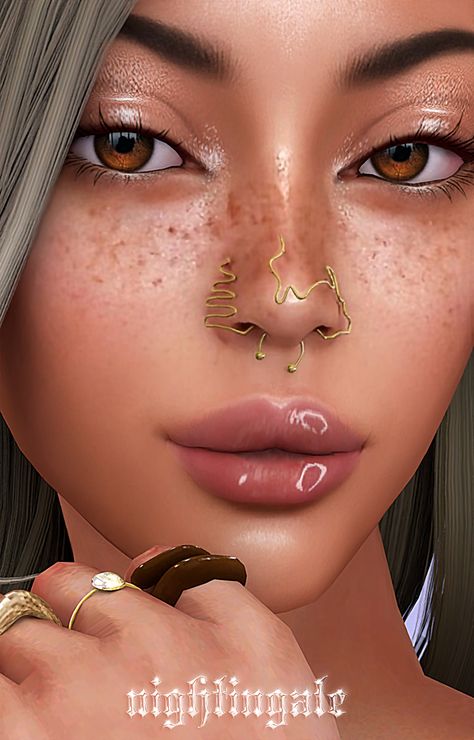 Yahina Nose Cuff Set | Nightingale Sims on Patreon Sims 4 Accessories Patreon, Sims 4 Cc Tattoos Female Patreon, Sims Hair Patreon, Sims 4 Cc Patreon Tattoo, Ts4 Cc Patreon Skin, Ts4 Piercing Cc, Sims 4 Piercing Cc, Sims 4 Cc Tattoos Female, Piercing Cc