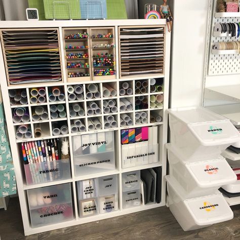 Vinyl Roll Storage Cabinet, Craft Room Vinyl Storage, Vinyl Craft Room Ideas, Vinyl Organization Ideas Craft Rooms, Cricut Organization Ideas Vinyl Storage, Vinyl Craft Storage, Ikea Cricut Storage, Vinyl Storage Cricut, Cricut Storage Ideas Organizing