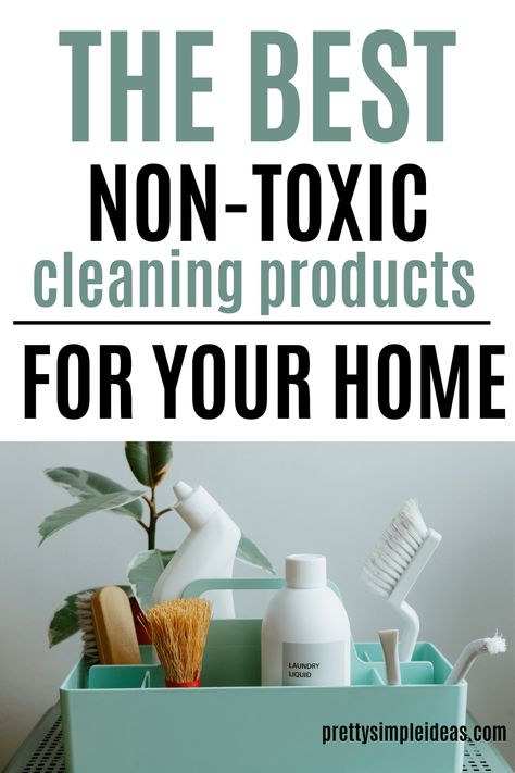 The Best Non-Toxic Cleaning Products For Your Home - Pretty Simple Ideas Healthy Cleaning Products, All Natural Cleaning Products, Natural Cleaning Supplies, Nontoxic Cleaning, Natural Laundry Detergent, Natural Cleaning Solutions, Natural Cleaning Recipes, Toxic Cleaning Products, Natural Air Freshener