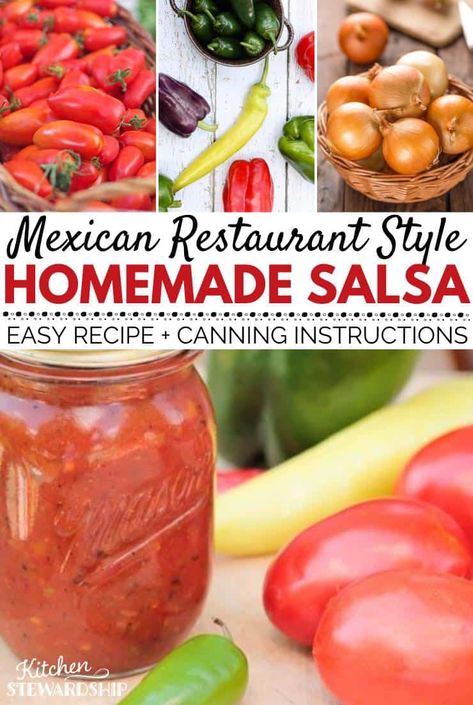 Get Mexican restaurant quality salsa in your own home with this fool-proof recipe and easy canning guide. Make it as mild or as spicy as you like! #cleaneatingrecipes #realfood Canned Mild Salsa Recipe, Salsa Recipes For Canning, Mexican Restaurant Salsa Recipe, Cowboy Candy Jalapenos, Homemade Salsa With Fresh Tomatoes, Homemade Canned Salsa, Mexican Food Authentic, Mild Salsa Recipe, Salsa With Fresh Tomatoes