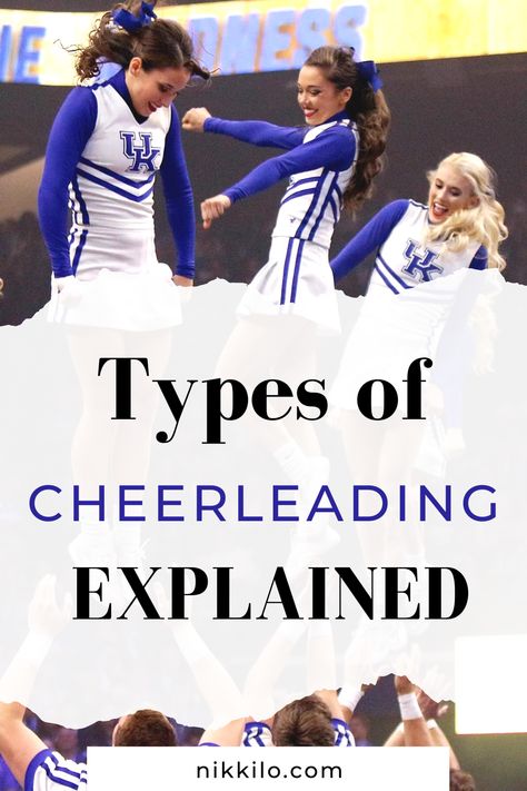 For those new to the cheerleading world, terms like all-star, performance rec, and recreational cheerleading can cause a lot of confusion! But don’t worry, because today, I’m sharing everything you need to know about the differences between these types of cheerleading, what defines each one, and how to choose which one is right for you. I'll be covering all-star vs. rec vs. performance rec vs. school vs. college vs. pro cheerleading explained! Tap or click to keep reading. Varsity Cheerleading, Pom Pom Fashion, Cheerleading Competition, School Cheerleading, Cheerleading Photos, College Cheerleading, College Cheer, Cheerleading Team, Cheerleading Uniforms