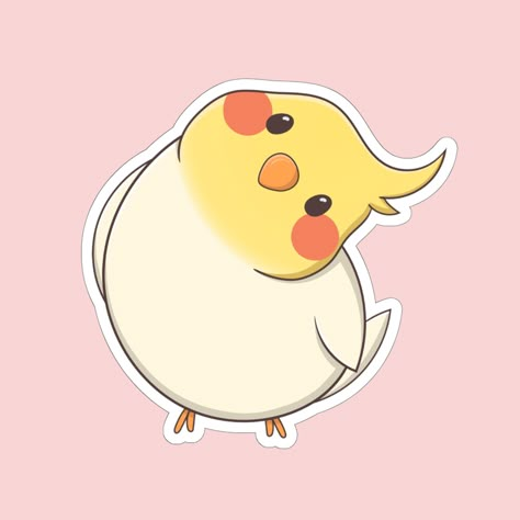 Cuddly Cockatiel Sticker | Cute Bird Stickers | Cuddly cockatiel sticker. A lovely illustration of a cockatiel with big eyes and a cheerful expression. Perfect for bird lovers or anyone who wants to add a touch of cuteness to their Lucky Ducky, Stickers Kawaii, Cute Stationary, Bird Food, Stickers Laptop, Cute And Cuddly, Stickers Cute, Kawaii Stickers, Sticker Cute