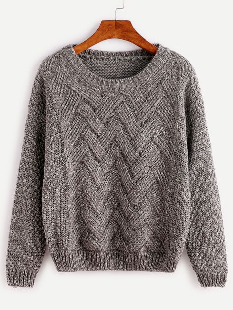 Shop Dark Grey Drop Shoulder Sweater online. SheIn offers Dark Grey Drop Shoulder Sweater & more to fit your fashionable needs. Dark Grey Sweater, Loose Pullover Sweater, Textured Knit Sweater, Drop Shoulder Sweater, Fur Clothing, Grey Long Sleeve Shirt, Long Sleeve Jumper, Loose Pullover, Grey Knit Sweater