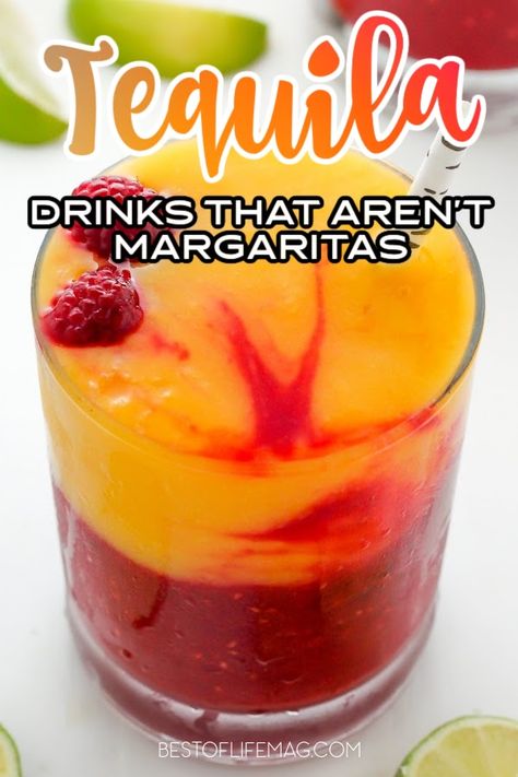 Tequila goes far beyond a margarita! Enjoy these tasty tequila drinks that suit everyone's tastes! From shots to margaritas and drinks that are NOT margaritas, they are all perfect! Tequila Recipes | Tequila Cocktail Recipes | Drink Recipes with Tequila | Tequila Recipes that are not Margaritas | Tequila Shots | Summer Cocktail Recipes | Mexican Cocktail Recipes | Drink Recipes with Tequila via @amybarseghian Sauza Tequila Drinks, Vodka And Tequila Mixed Drinks, Tequila Añejo Drinks, Drinks That Go With Tacos, Brunch Tequila Drinks, 1800 Drinks Recipes Tequila, Cooking With Tequila, Mixed Drinks Alcoholic Tequila, Mixed Drinks With Patron Tequila