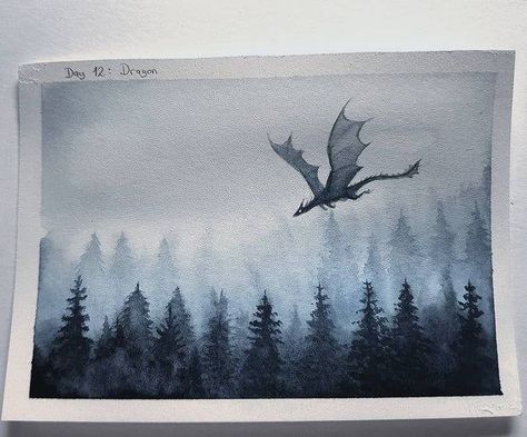 A Place For Everything, Watercolour Inspiration, Diy Watercolor Painting, Ink Watercolor, Watercolor Art Lessons, Dragon Drawing, Watercolor Inspiration, Painting Art Projects, Dragon Art