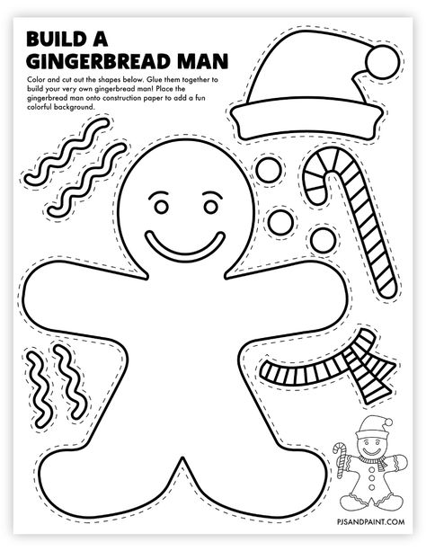 build a gingerbread man Gingerbread Man Craft, Crafts Kindergarten, Gingerbread Man Crafts, Gingerbread Man Activities, Gingerbread Activities, Crafts Printable, Free Printable Crafts, December Crafts, Gingerbread Crafts