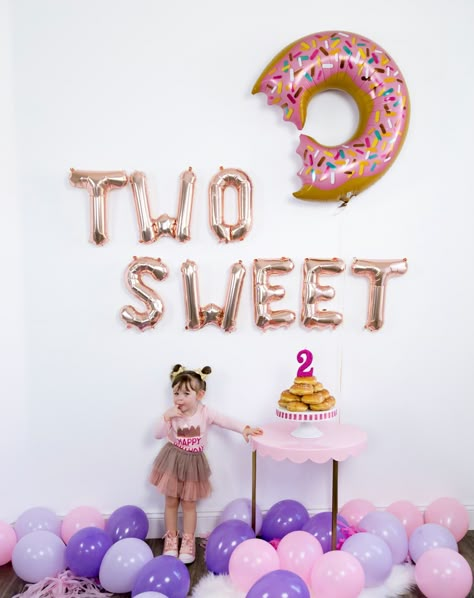 Two Sweet Birthday, 2nd Birthday Photos, Donut Themed Birthday Party, 2nd Birthday Party For Girl, 2nd Bday Ideas, Donut Birthday Parties, Second Birthday Ideas, Donut Birthday, 2nd Birthday Party Themes