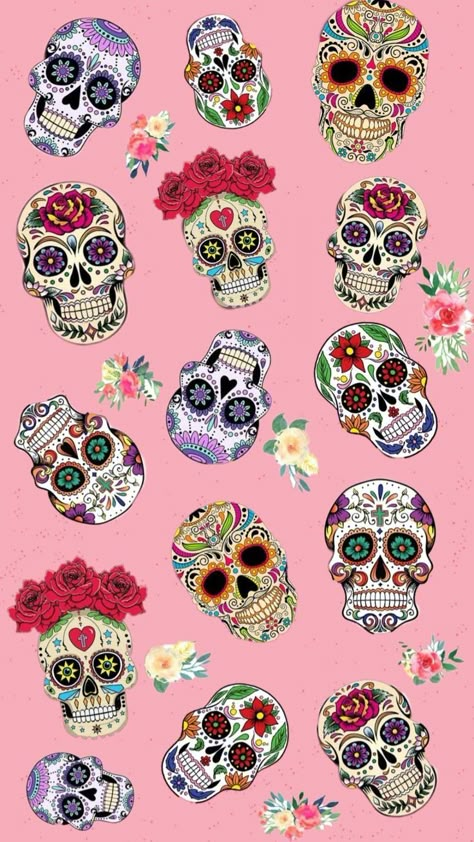 Mexican Skull Art, Sugar Skull Drawing, Sugar Skull Wallpaper, Sugar Skull Illustration, Sugar Skull Artwork, Mexican Pattern, Mexican Skull, Insect Tattoo, Mexican Sugar Skull