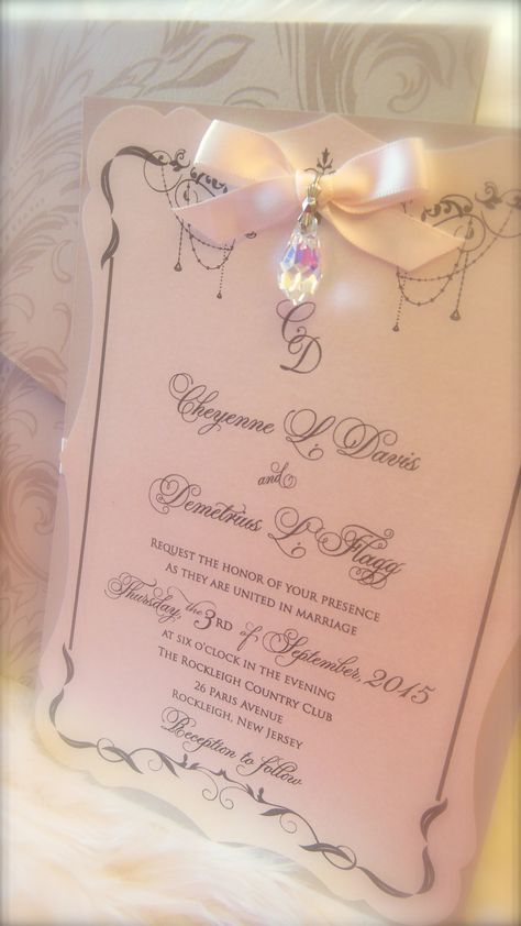 "Fairy Tale" Victorian style hanging crystal invitation xo Embellishments Debut Invitation Ideas, Pink Quince Theme, Fairy Light Wedding, Debut Theme, Quince Themes, Quinceanera Pink, Quinceanera Themes Dresses, Debut Invitation, Pretty Invitations