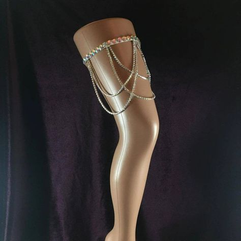 Leg Jewelry Body Chains, Thigh Accessories, Thigh Chain Jewelry, Chain Garter, Thigh Jewelry, Dancer Necklace, Leg Jewelry, Thigh Garter, Hand Bracelets