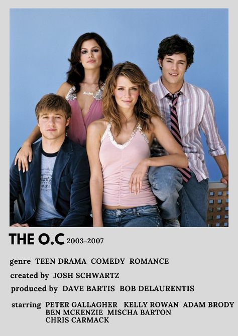 Tv Show Minimalist/Alternative Poster The Oc Tv Show Poster, The Oc Poster, Marissa And Ryan, Oc Tv Show, The Oc Tv Show, Chris Carmack, 2000s Men, Oc California, Peter Gallagher