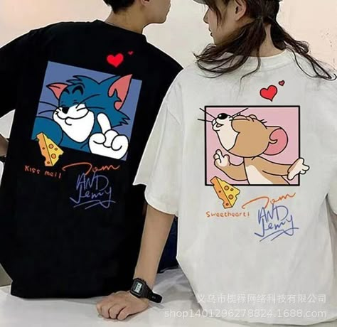 Oversized Tee Outfit, Cute Couple Shirts, Couple T Shirts, Creative T Shirt Design, Tee Shirt Fashion, Custom T Shirt Printing, Matching Couple Shirts, Shirt Design Inspiration, Couple Tshirts