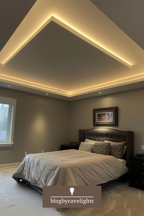 Illuminate your life with ceiling cove lighting! Discover the secrets to perfect cove lighting design. Click for insights! 🛋️🔆 #HomeStyle #MoodLighting False Ceiling Cove Light, Led Lights In Ceiling, Ceiling Design With Lights, Cove Ceiling Design Living Rooms, Lights On Ceiling Aesthetic, Bedroom Cove Lighting, Led Cove Lighting, Light In Interior Design, Ceiling Cove Light