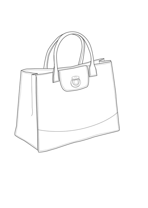 Bag Art Drawing, Bags Sketches, Handbag Sketch, How To Draw A Purse, Bag Design Drawing, Purse Sketch, Purse Sketch Drawing, Bag Drawing Sketch, Handbag Drawing