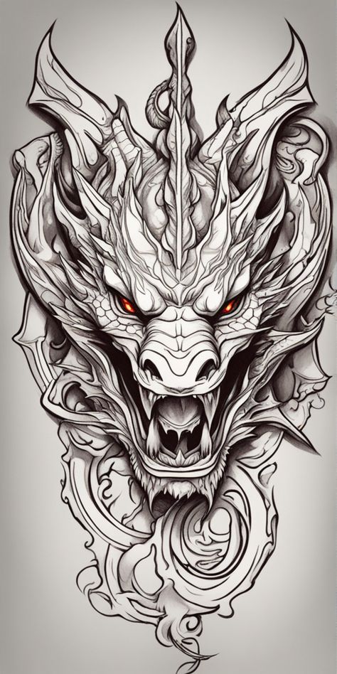 Dragons Tattoo Designs, Dragon Tattoo Hand, Dragon Head Tattoo Design, Dragon Face Tattoo, Dragon Tattoo Designs For Men, Tattoo Designs Dragon, Arte Trash Polka, Dragon Hand Tattoo, Dragon Tattoo Stencil