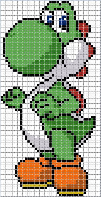 Yoshi cross stitch pattern by Santian69 Pixel Art Harry Potter, Pixel Art Mario, Image Pixel Art, Pixel Art Minecraft, Modele Pixel Art, Crochet Graphs, Pixel Art Templates, Pokemon Game, Pixel Crochet