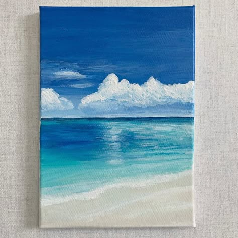 Ocean Art Painting, Canvas Art Painting Abstract, Easy Landscape Paintings, Beach Art Painting, Canvas Painting Tutorials, Easy Canvas Art, Canvas Painting Designs, Landscape Art Painting, Art Painting Gallery