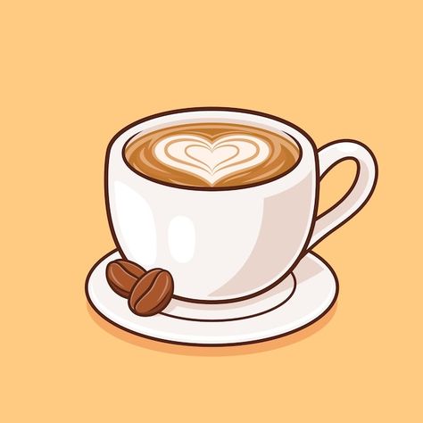 Cute Cup Of Coffee Drawing, Coffee Cartoon Drawing, Cute Coffee Mug Drawing, Coffee Mug Sticker, Coffee Pop Art, Coffe Drawings Cute, Cute Coffee Illustration, Coffee Cute Drawing, Coffee Drawing Cute