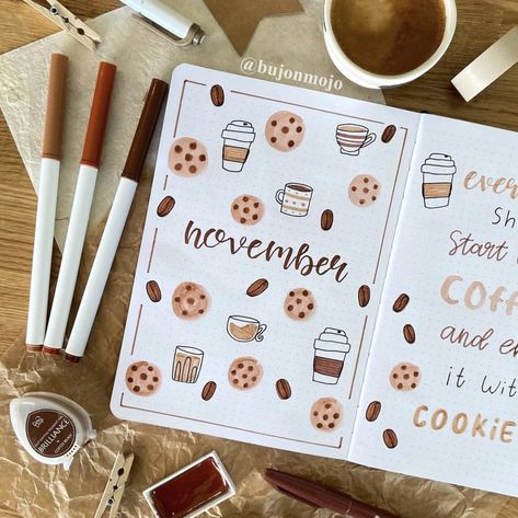 November Bullet Journal Ideas, November Bullet Journal Cover, November Bujo, Thanksgiving Themes, November Bullet Journal, Artist Hue, Bullet Journal Cover, Bullet Journal Spreads, Bullet Journal Ideas Templates