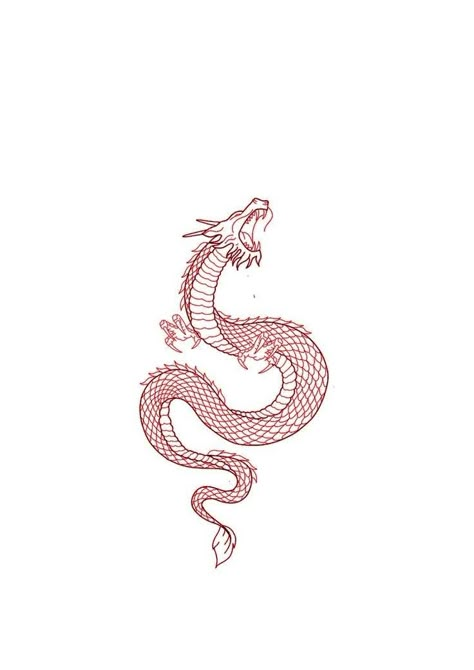 Tattoo Ideas Gender Neutral, Simple Dragon Tattoo, Dragon Tattoo Stencil, Red Dragon Tattoo, Dragon Tattoos For Men, Small Dragon Tattoos, Chinese Dragon Tattoos, Dragon Tattoo For Women, Tattoo Inspiration Men