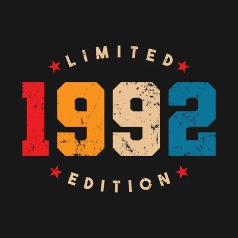 Born In 1992 Birthday, Limited Edition T Shirt, 1992 Wallpaper, You Are Limited Edition, Art T Shirts Design, T Shirt Prints Ideas Graphic Tees, T Shirt Design Vintage, Dtf Shirt Ideas, Prints On Tshirt