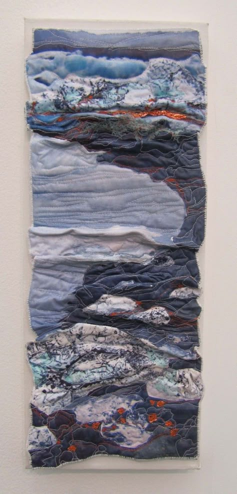 Sandra Meech Textiles, Textiles Inspired By Water, Textile Seascapes, Water Textiles, Everyday Scenes, Gcse Textiles, Arctic Landscape, A Level Textiles, Landscape Art Quilts