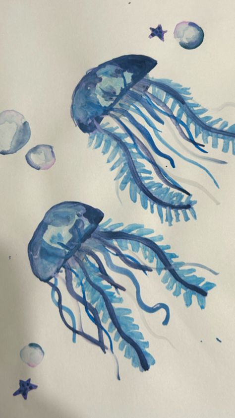 Jelly Fish Watercolor Paintings, Fish Watercolor Paintings, Jelly Painting, Watercolor Jellyfish, Fish Watercolor, Watercolor Fish, Jelly Fish, Best Friends Forever, Jellyfish