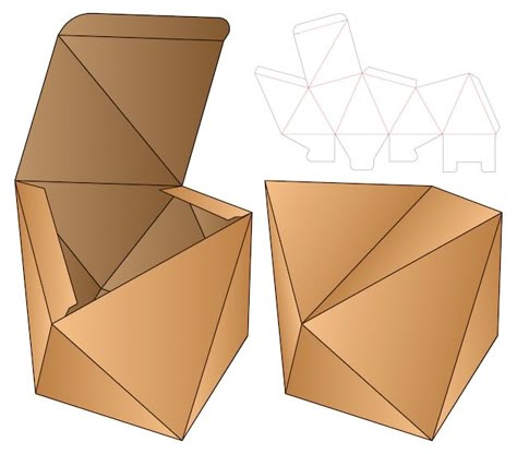 Polyhedron Template, Packaging Die Cut, Geometric Box, Packaging Template Design, Modern Stationery, Cardboard Sculpture, Shape Templates, Packaging Template, 3d Vector